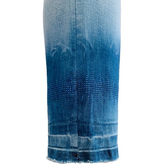 Cambio Jeans • blauwe Liu Short met steentjes