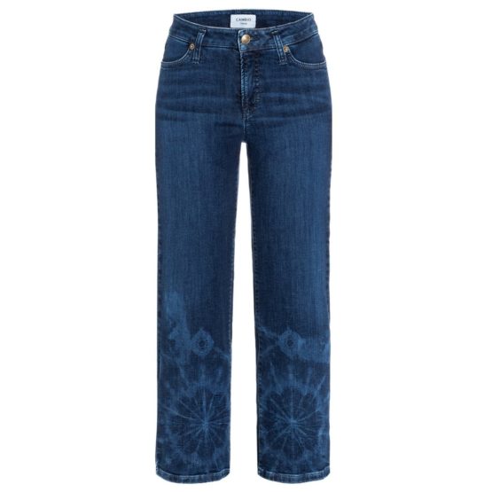 Cambio Jeans • blauwe culotte jeans Philippa met tekening