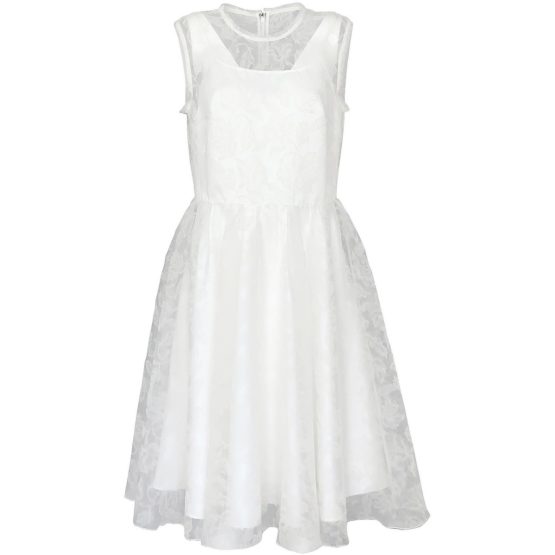 Pinko • witte jurk met doorschijnende bovenlaag