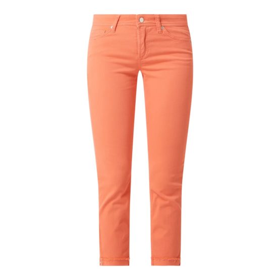 Cambio Jeans • oranje jeans Piper Short met omslag