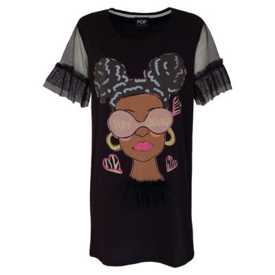 Verysimple • lang zwart shirt met dame