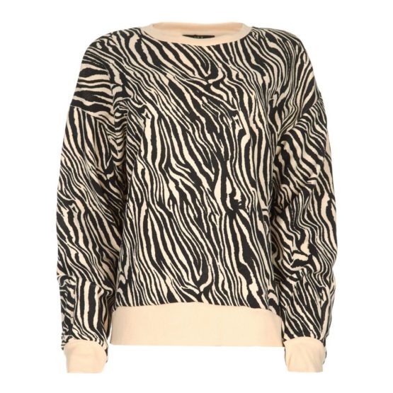 SET • beige trui met zebra print