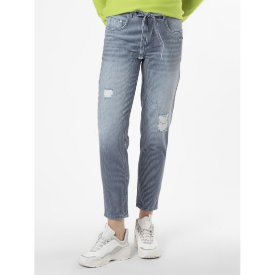 MAC • gestreepte MINA jeans met beschadigingen