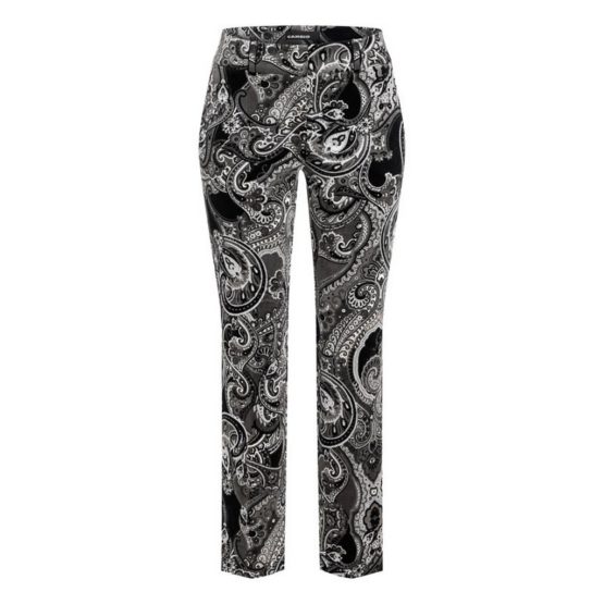 Cambio • fluwelen pantalon Stella met barok motief