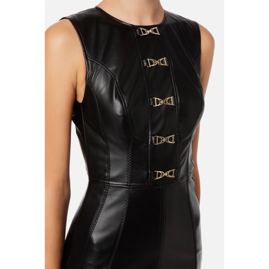 Elisabetta Franchi • zwarte faux leather jurk