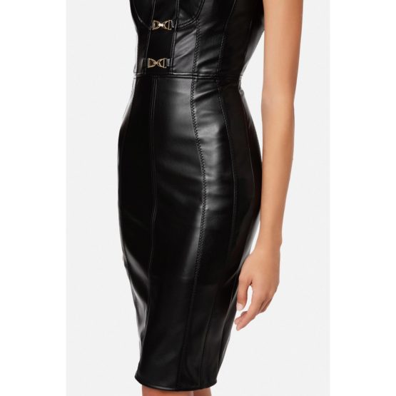 Elisabetta Franchi • zwarte faux leather jurk
