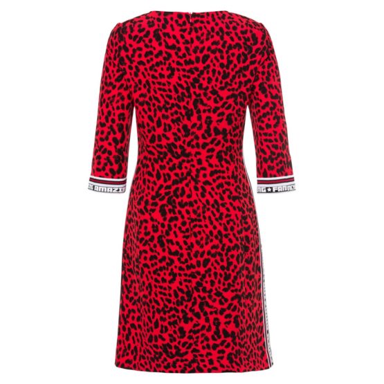 Marc Aurel • rode jurk met luipaard print