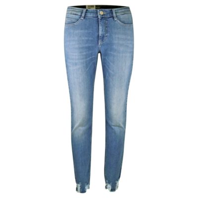 MAC • blauwe SKINNY jeans met beschadigingen aan de zoom