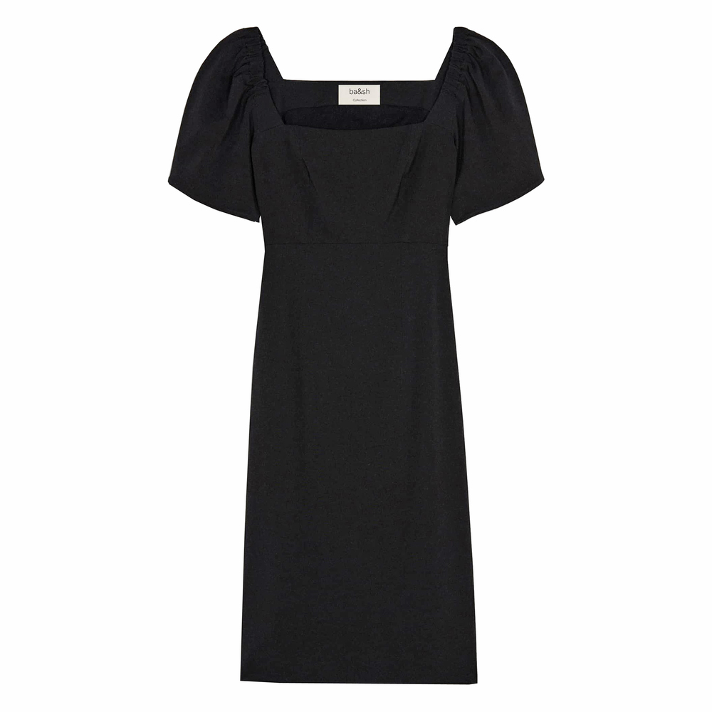Ba&sh • Zwarte Midi Jurk Romea • 34 (0)