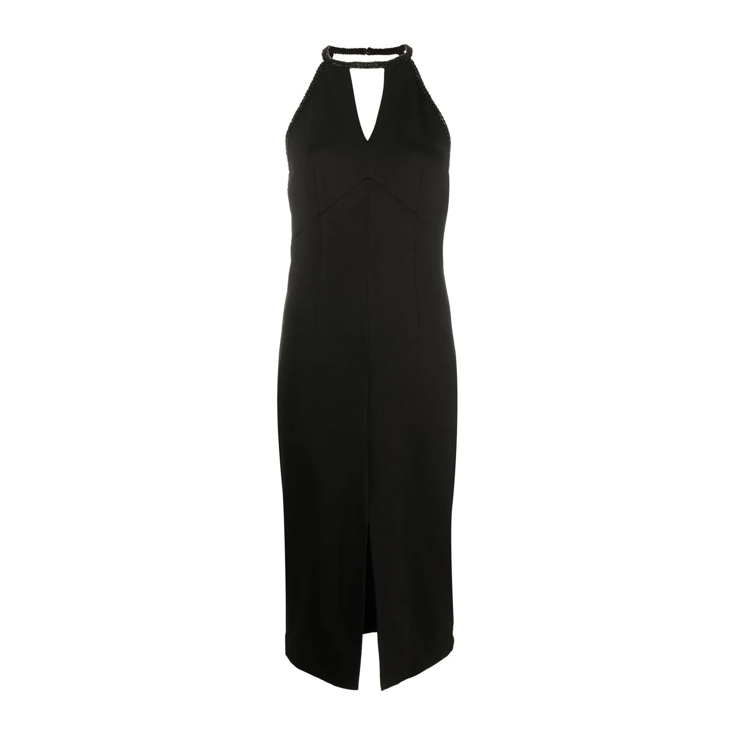 Twinset • Zwarte Midi Jurk Met Kralen • 34 (IT40)