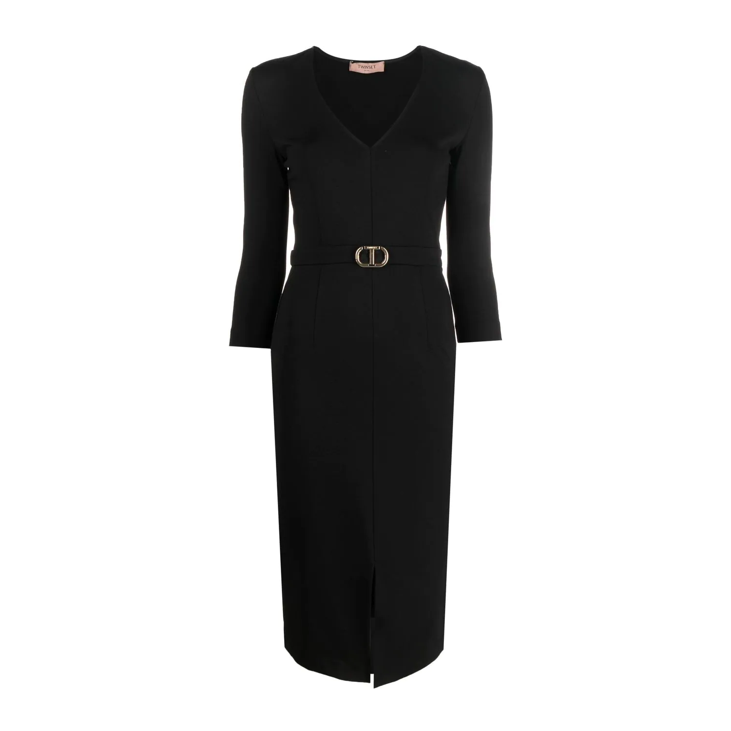 Twinset • Zwarte Jurk Met Logo • 34 (IT40)