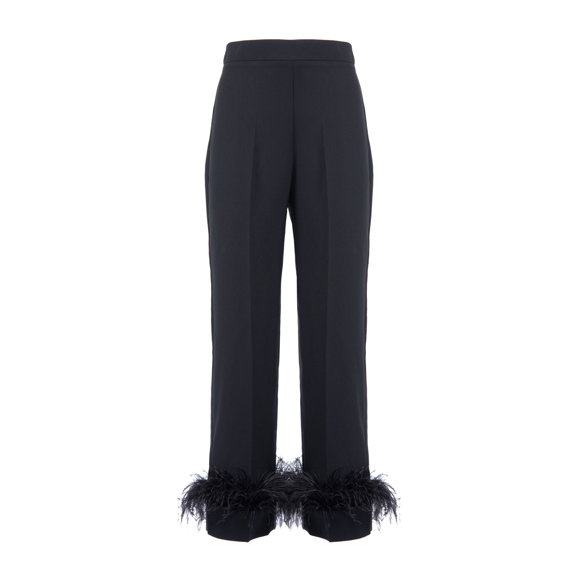 Nenette • Zwarte Pantalon Met Veren • 34 (IT40)