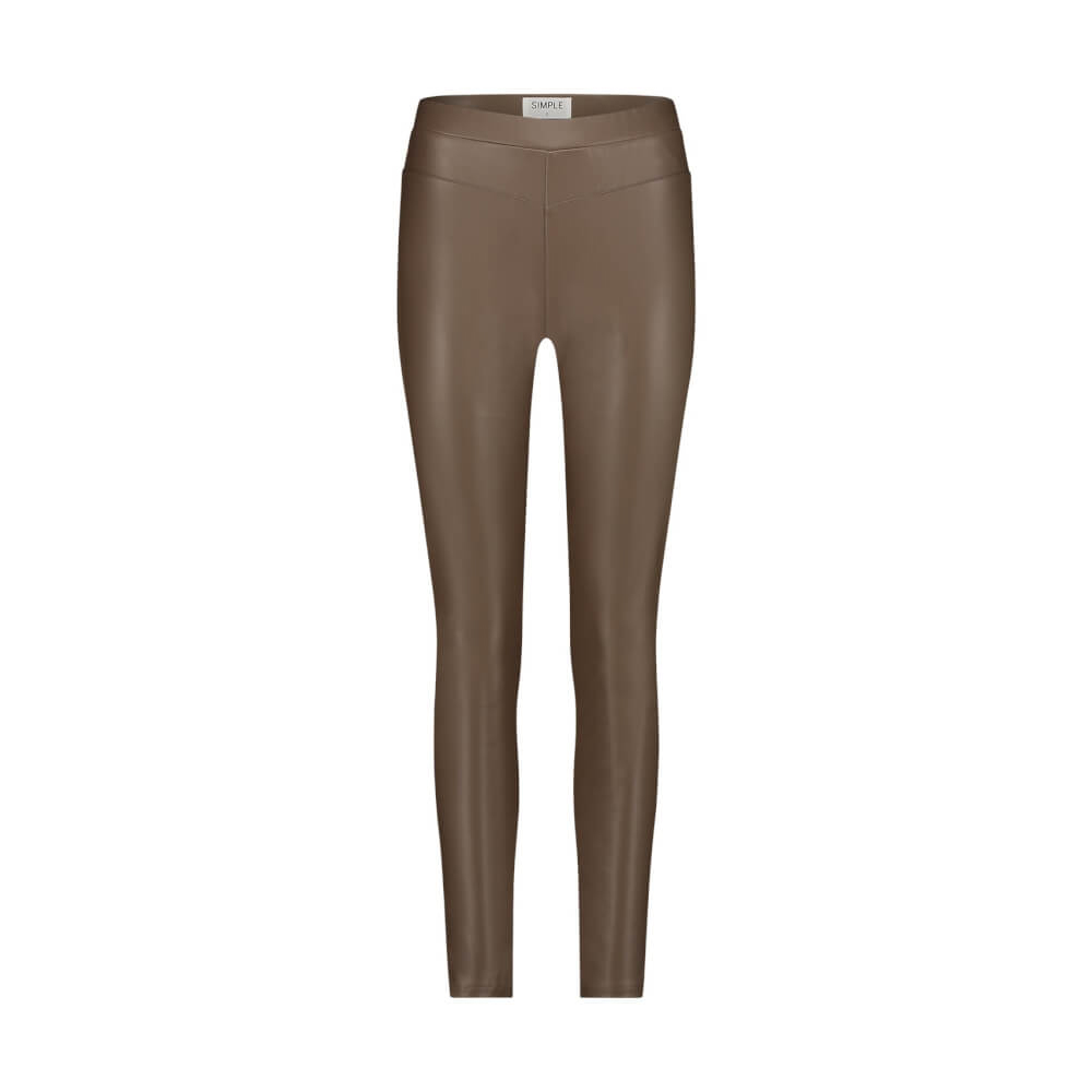 Simple • Vegan Leather Legging In Taupe • Xxl
