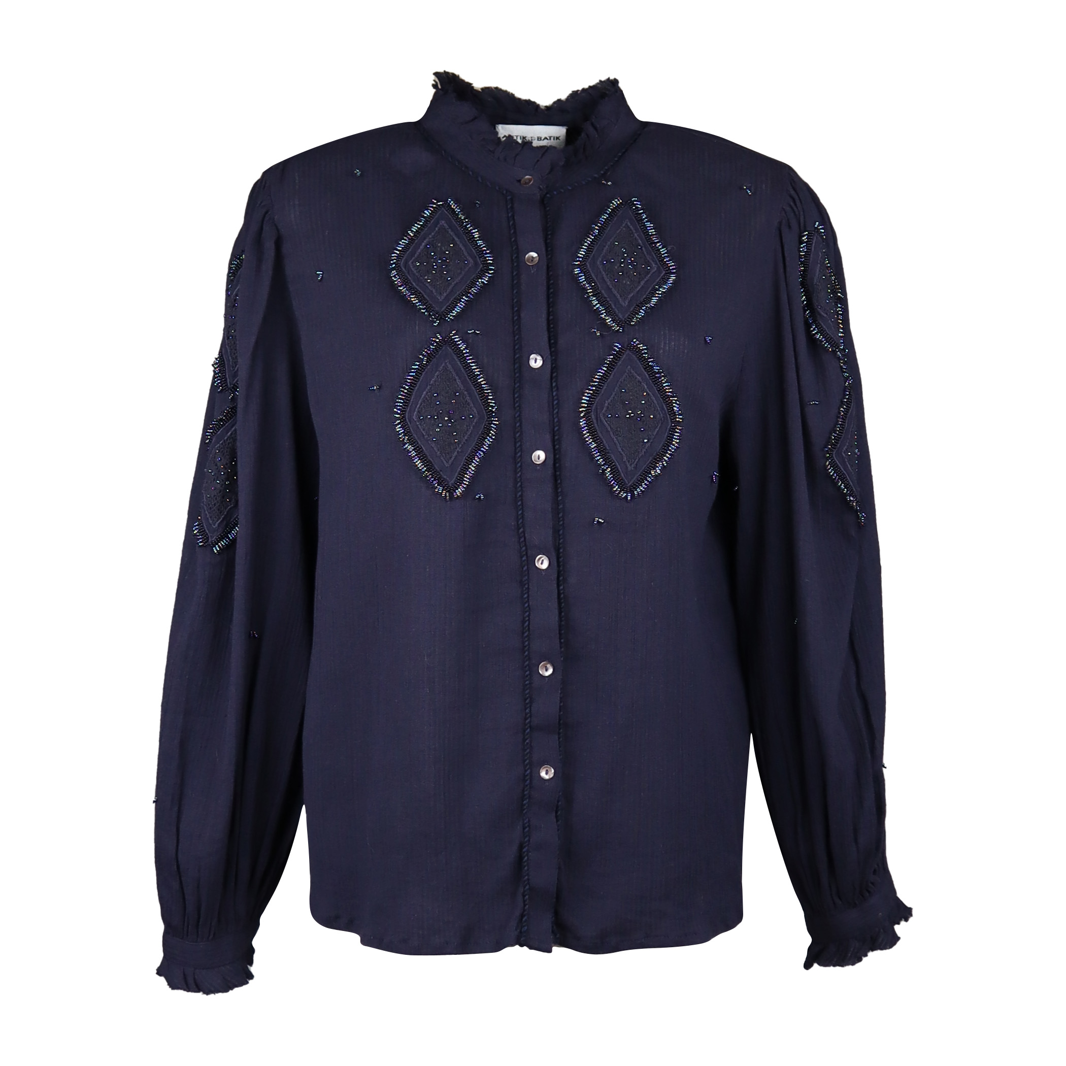 Antik Batik • Donkerblauwe Blouse Ayo • M