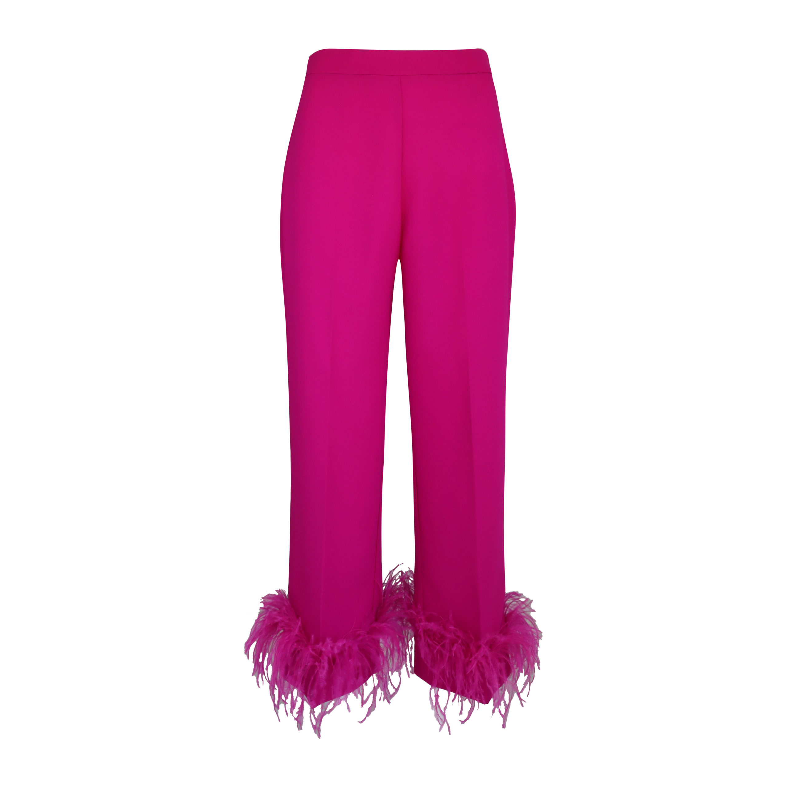 Nenette • Fuchsia Pantalon Met Veren • 34 (IT40)