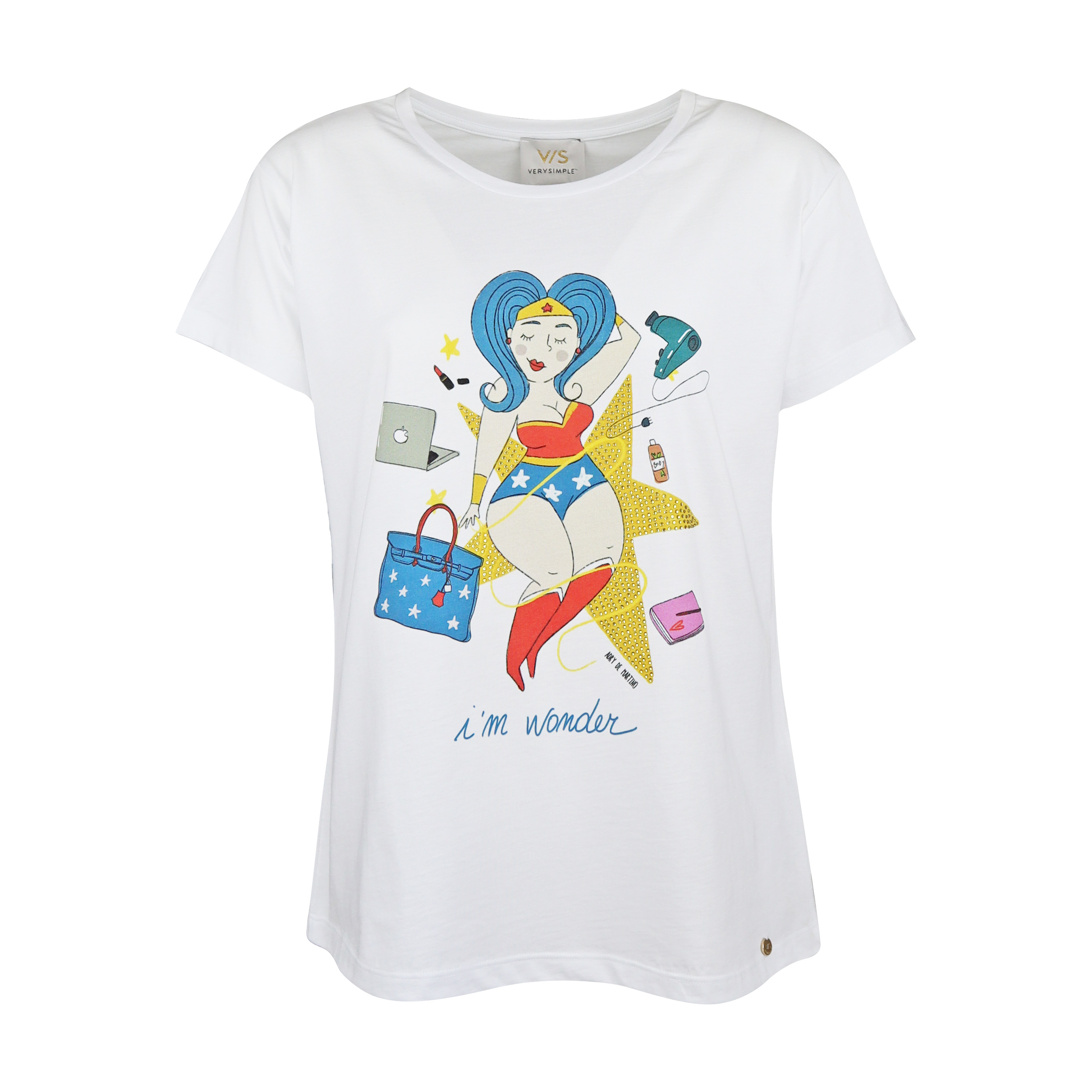 Verysimple • Wit T-shirt I'm Wonder • S (IT42)