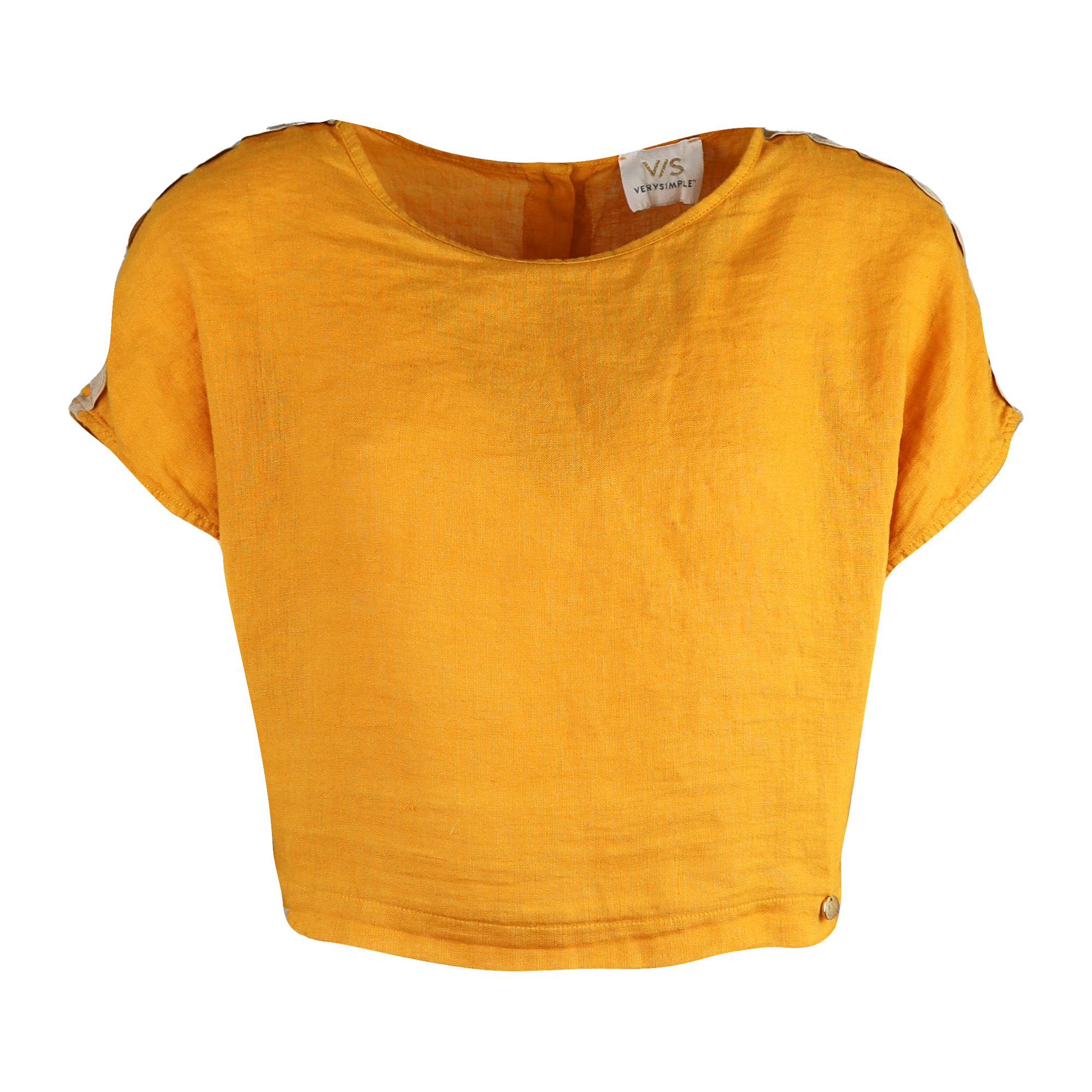 Verysimple • Oranje Linnen Cropped Top • Xs (IT40)