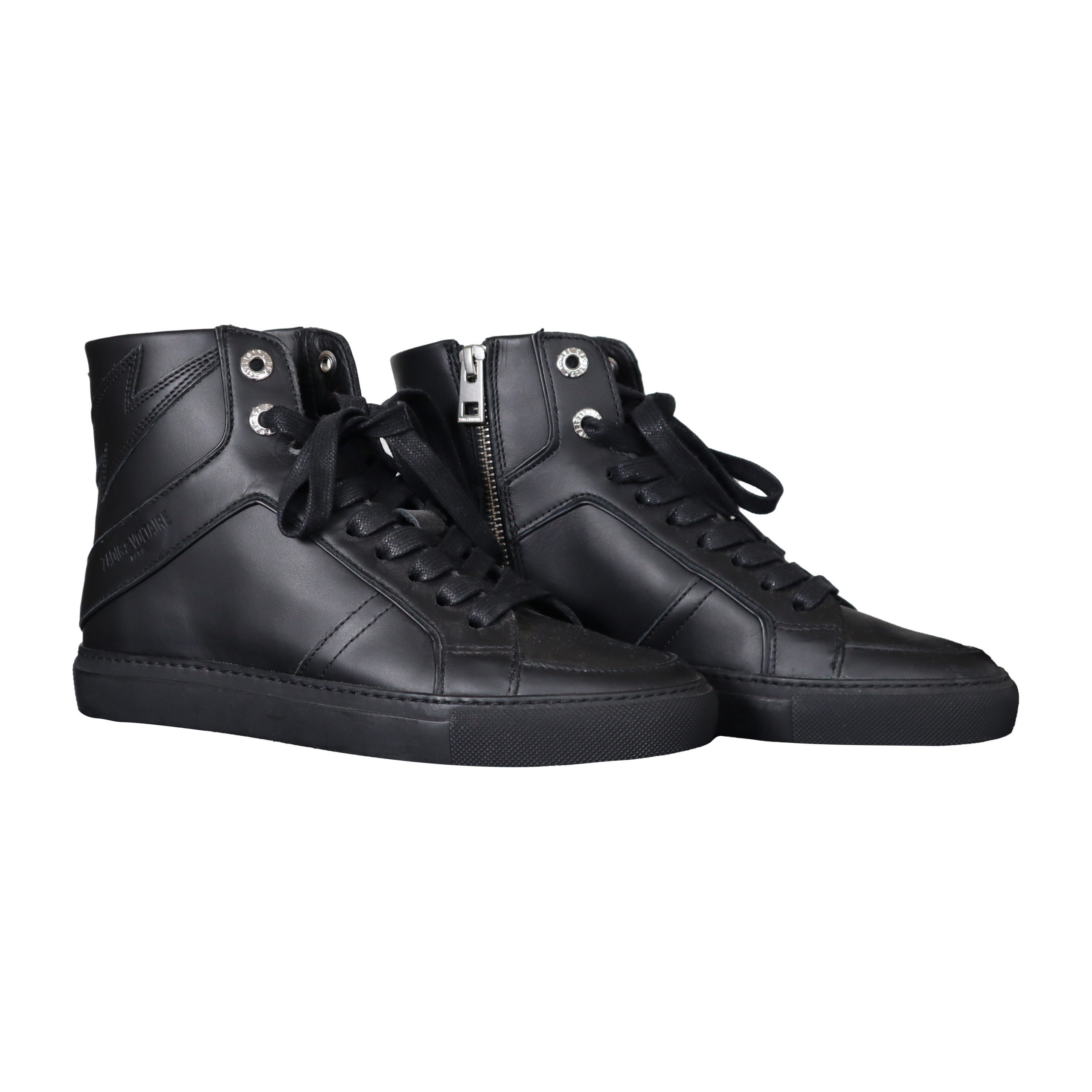 Zadig & Voltaire • Zwarte Hoge Sneakers • 36
