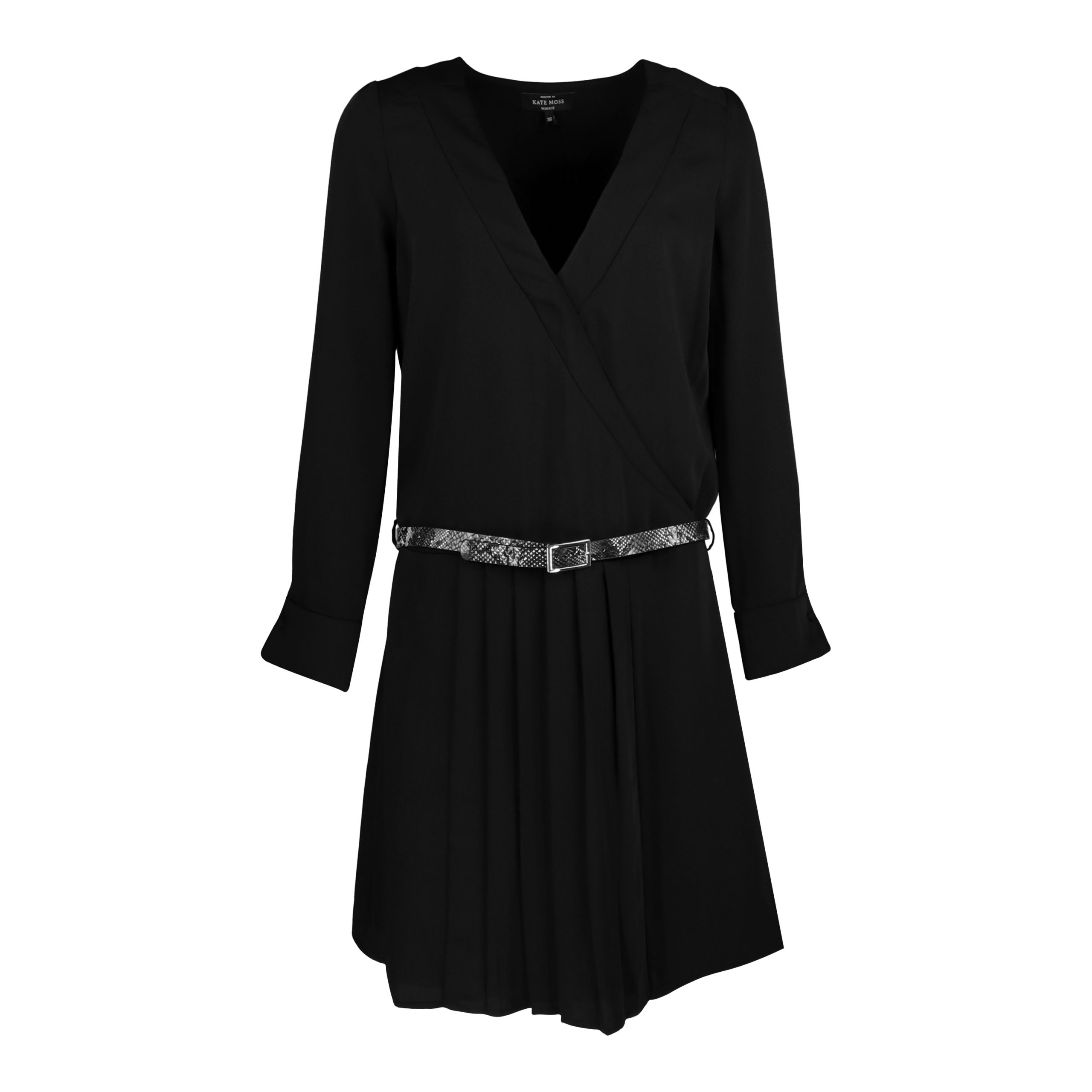 Nikkie • Zwarte Wikkeljurk River Dress • 36