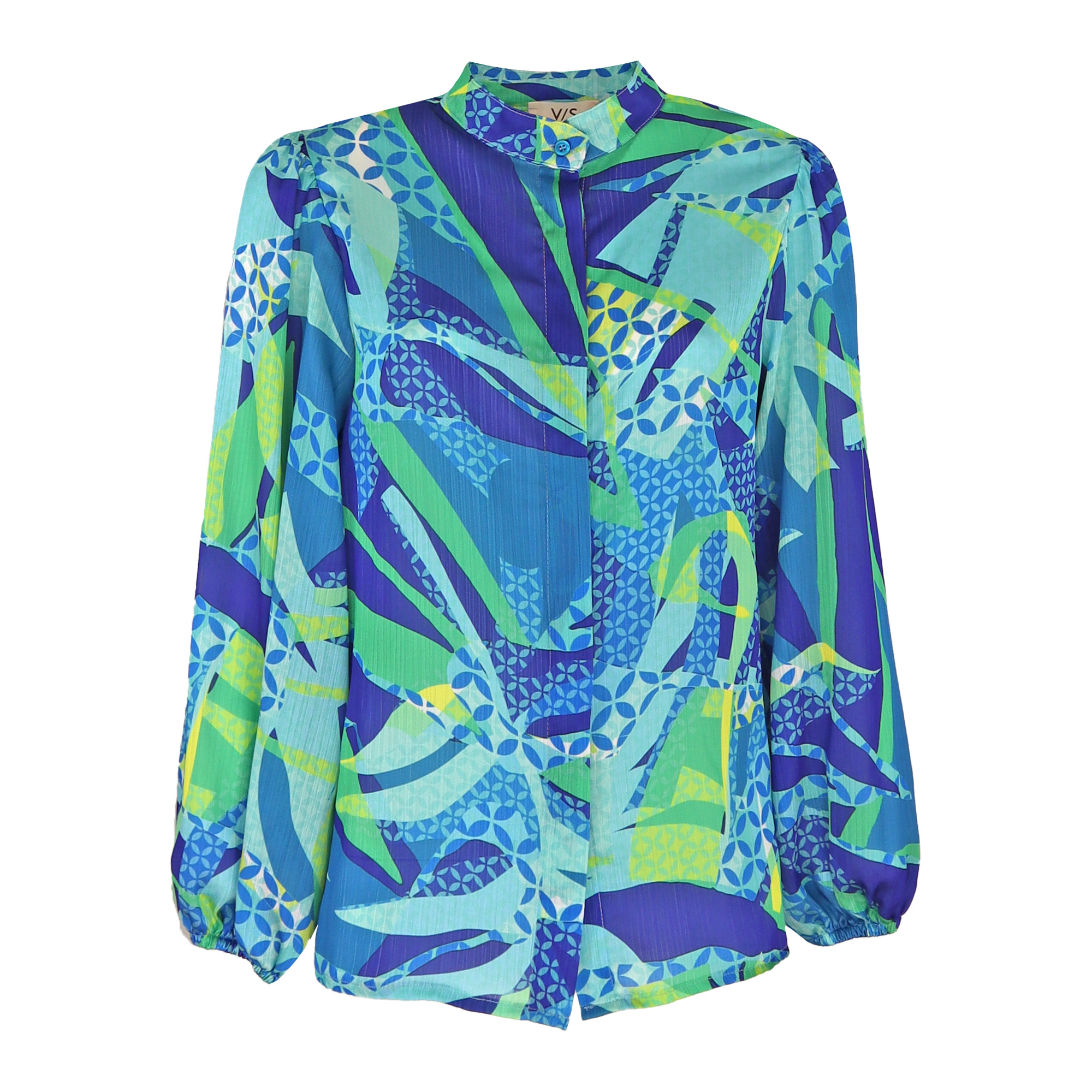 Verysimple • Blauw Groene Blouse • 34 (IT40)