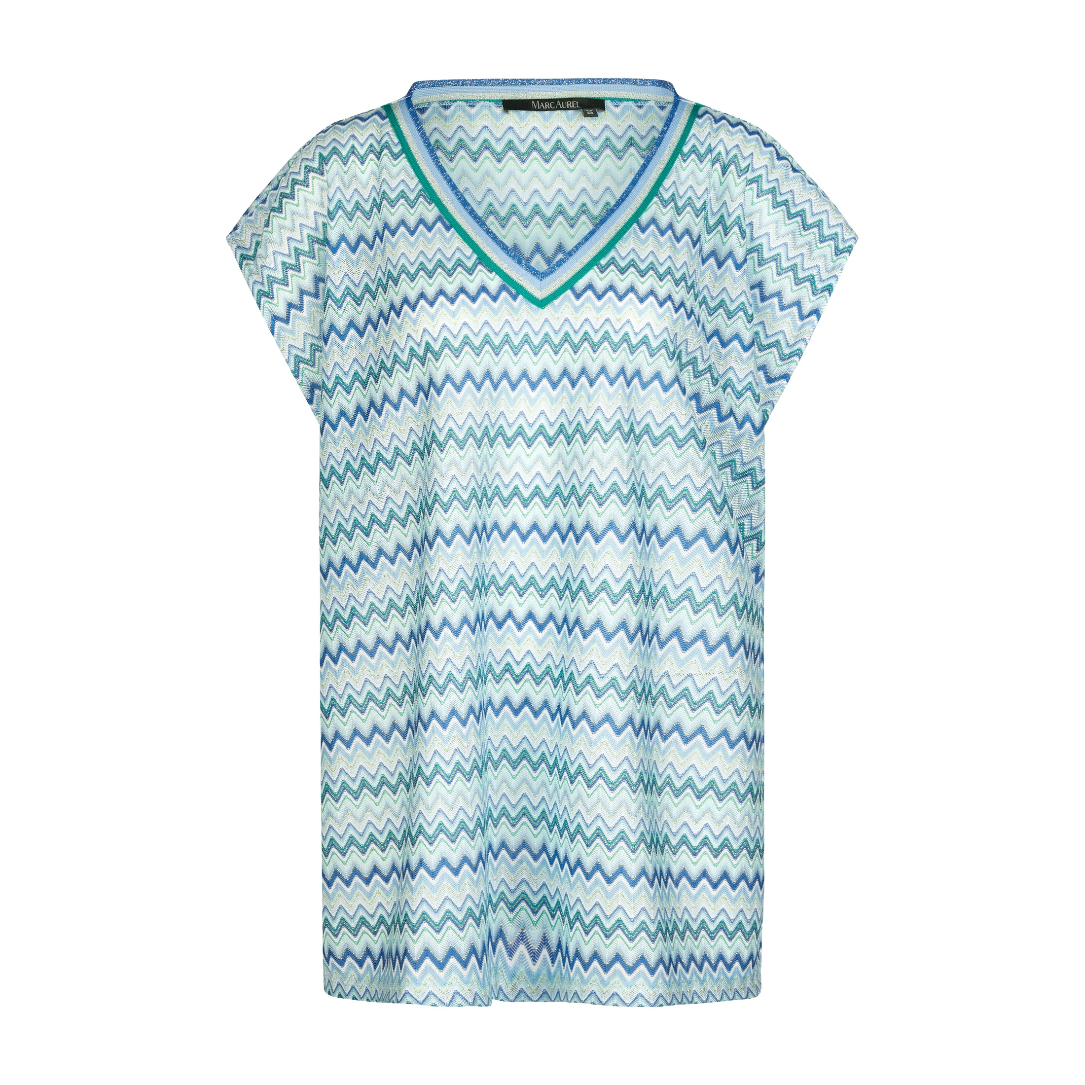 Marc Aurel • Blauwe Zigzag Top • 36