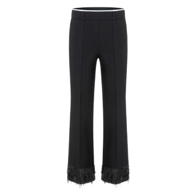 Cambio • zwarte pantalon Francoise cropped veertjes