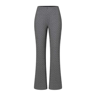 MAC • Flare broek zwart ecru motief