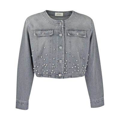 Vicolo • grijs denim jasje cropped