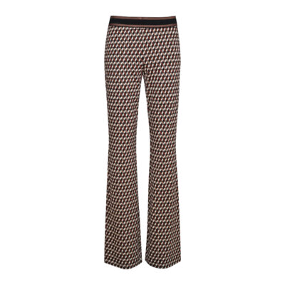 Cambio • Flower broek met bruin motief