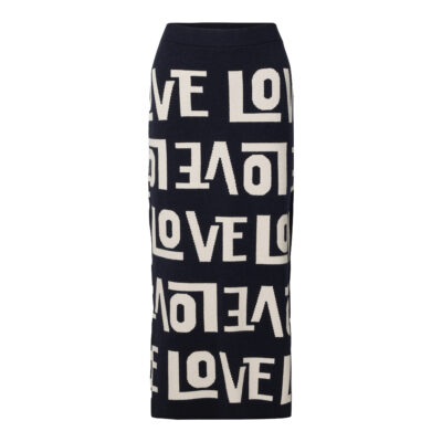 Milano Italy • donkerblauwe midi rok love