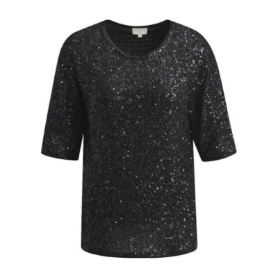 Milano Italy • zwart pailletten shirt