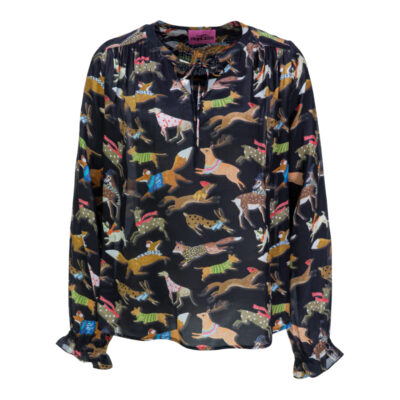 Frogbox • zwarte blouse animals