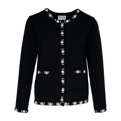 Leo & Ugo • zwart vest met steentjes