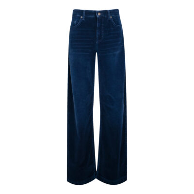 MAC • blauwe fluwelen wideleg broek