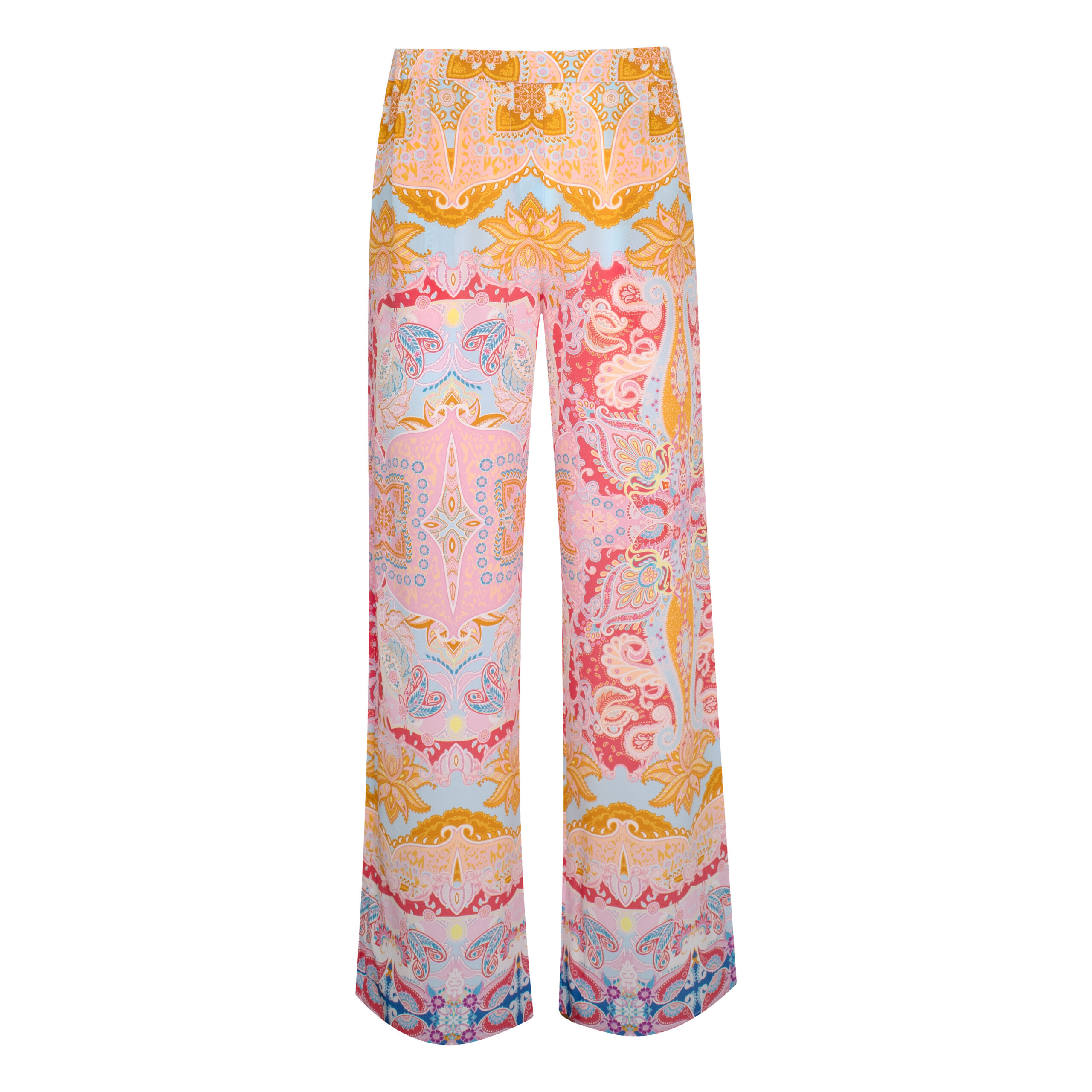 Princess goes Hollywood • roze zijden paisley broek • 36