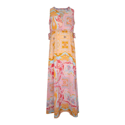 Princess goes Hollywood • roze zijden paisley jurk