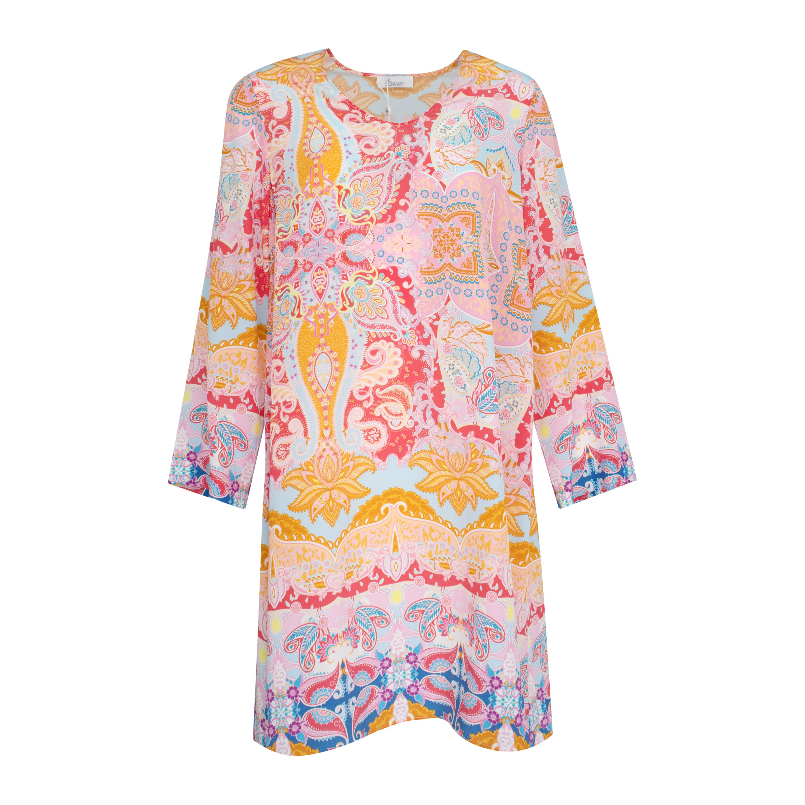 Princess goes Hollywood • roze zijden jurk paisley • 36